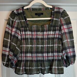 All Saints Multicolor Plaid Blouse